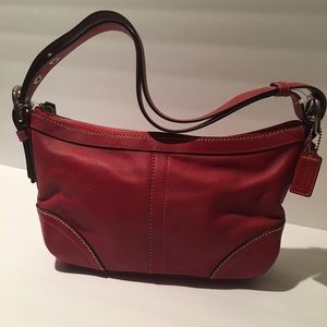 RARE Coach F12322 Red Leather Cross Body Bag